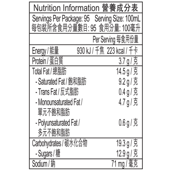 cookies and cream scoop nutrition